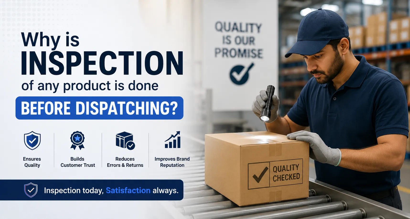 Why is inspection of any product is done before dispatching?
