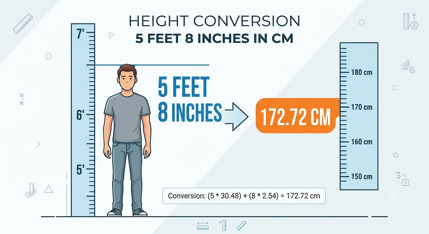5 feet 8 inches in cm
