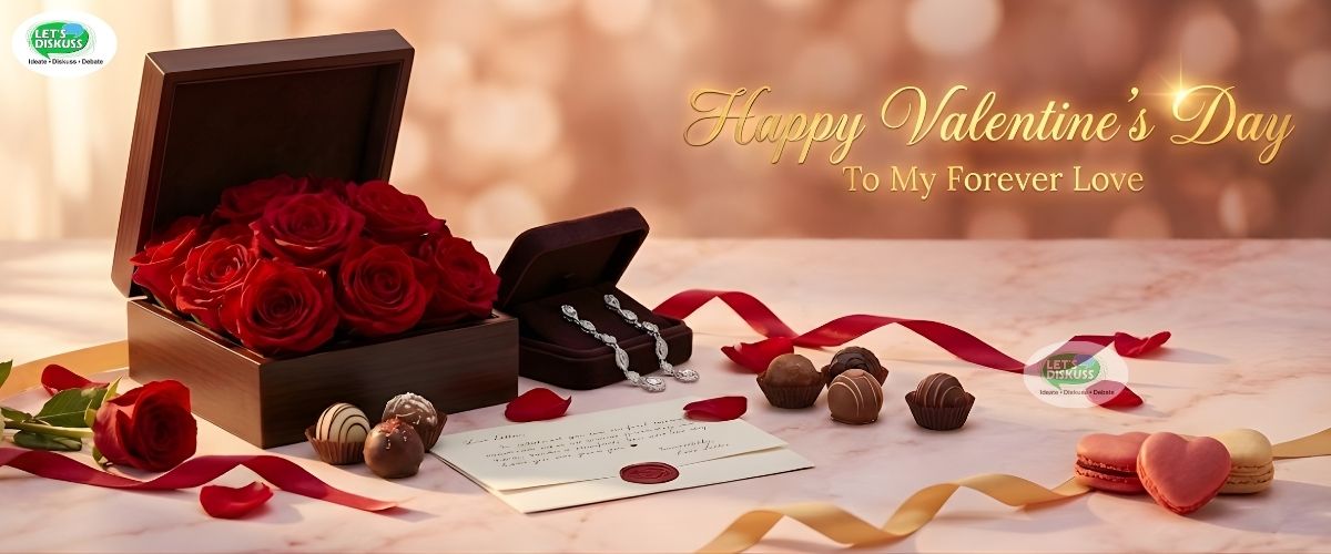Romantic Valentine’s Day gift ideas including flowers, chocolates, and heartfelt presents arranged beautifully for couples.