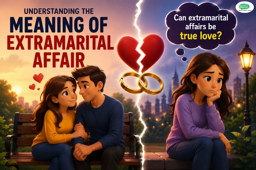 An educational illustration exploring the meaning of extramarital affairs, their emotional impact, and the question of whether an affair can ever be considered true love.