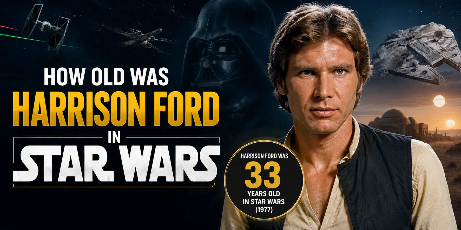 Old was Harrison Ford in Star Wars