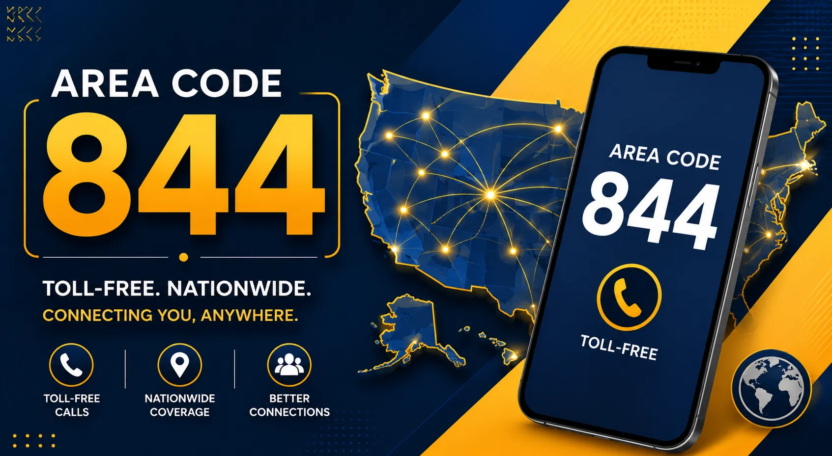 Image shows area code 844